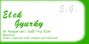 elek gyurky business card